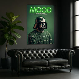 Sci-Fi Parody Art Print | Funny Helmet Man Wall Decor | Green Mood Poster Gift