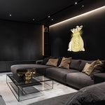 Money Bag Neon Poster | Gold Dollar Sign Plexiglass Wall Art | UV Print LED Room Decor