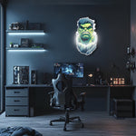 Green Rage Hero Neon Sign | Comic Style Plexiglass Wall Art | Gamer Room UV LED Decor