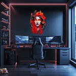 Medusa Inspired Neon LED Plexiglass Wall Art – Red Glow Decor for Gamer or Dark Aesthetic Room – Free Shipping