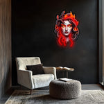 Medusa Inspired Neon LED Plexiglass Wall Art – Red Glow Decor for Gamer or Dark Aesthetic Room – Free Shipping