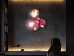Futuristic Red Armor Neon LED Wall Art – UV Plexiglass Light Panel for Gamer Room or Teen Wall Decor – Free Shipping