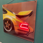 Acrylic Poster with Neon Lights , Custom LED Backlit Wall Art , High,Quality Automotive Poster for Car Enthusiasts, Gifting