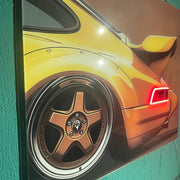 Acrylic Poster with Neon Lights , Custom LED Backlit Wall Art , High,Quality Automotive Poster for Car Enthusiasts, Gifting