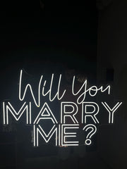 Will You Marry Me Neon Sign: Proposal Decor, Engagement Photo Prop