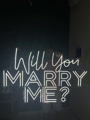 Will You Marry Me Neon Sign: Proposal Decor, Engagement Photo Prop