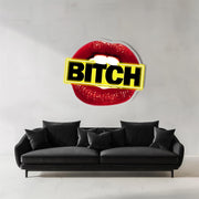 Bitch Neon Sign with Lips – Bold LED Wall Art for Bedroom or Lounge – Custom Plexiglass Neon with Free Shipping