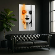 Dripping Face Neon Wall Art – Modern LED Plexiglass Portrait Sign – Abstract Woman Art with Free Shipping