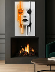 Dripping Face Neon Wall Art – Modern LED Plexiglass Portrait Sign – Abstract Woman Art with Free Shipping