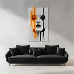 Dripping Face Neon Wall Art – Modern LED Plexiglass Portrait Sign – Abstract Woman Art with Free Shipping