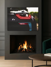 Neon Car Wall Art – UV Printed LED Car Poster for Garage & Man Cave – Custom Sizes 40–90 cm