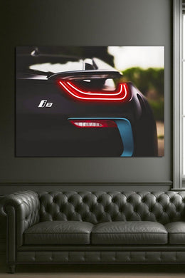 Neon Car Wall Art – UV Printed LED Car Poster for Garage & Man Cave – Custom Sizes 40–90 cm