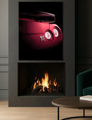 Red Sports Car Tail Light Neon Wall Art – LED Glow, Free Remote & Shipping – UV Print