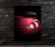 Red Sports Car Tail Light Neon Wall Art – LED Glow, Free Remote & Shipping – UV Print