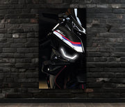 Sport Motorcycle LED Tail Light Poster | UV Print Neon Wall Art for Garage Decor – Free Remote + Gift