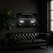 Classic Sport Car Front LED Wall Art | UV Printed Plexiglass Light Poster for Garage & Man Cave