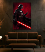 Dark Warrior Neon Wall Art | Red Lightsaber LED Poster | Sci-Fi Room Decor Gift