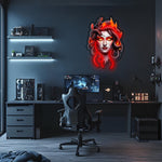 Medusa Inspired Neon LED Plexiglass Wall Art – Red Glow Decor for Gamer or Dark Aesthetic Room – Free Shipping