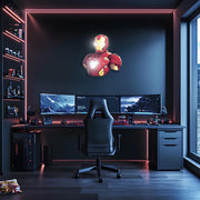 Futuristic Red Armor Neon LED Wall Art – UV Plexiglass Light Panel for Gamer Room or Teen Wall Decor – Free Shipping