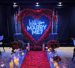 Will You Marry Me Neon Sign: Proposal Decor, Engagement Photo Prop