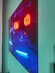 Night Drive LED Car Wall Art – Neon Backlit Sports Car Plexiglass Sign – Blue Glow Auto Decor for Man Cave & Gamer Room – Free Shipping
