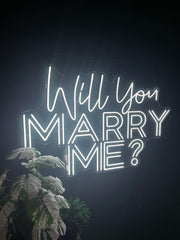 Will You Marry Me Neon Sign: Proposal Decor, Engagement Photo Prop