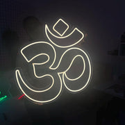 Om Neon Sign: Spiritual Yoga Meditation Room Decor - LED Plexiglass