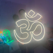 Om Neon Sign: Spiritual Yoga Meditation Room Decor - LED Plexiglass