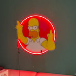 Funny Cartoon Neon Sign: Red Circle LED Light for Man Cave
