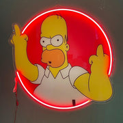 Funny Cartoon Neon Sign: Red Circle LED Light for Man Cave