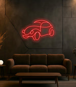 Classic Car Neon Sign: Red LED Wall Decor with Dimmer