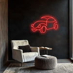 Classic Car Neon Sign: Red LED Wall Decor with Dimmer