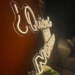 Spanish Proposal Neon Sign: Quieres Ser Mi Novia, Yellow LED Plexiglass Wall Art