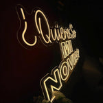 Spanish Proposal Neon Sign: Quieres Ser Mi Novia, Yellow LED Plexiglass Wall Art