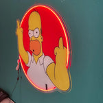 Funny Cartoon Neon Sign: Red Circle LED Light for Man Cave