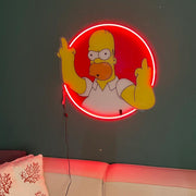 Funny Cartoon Neon Sign: Red Circle LED Light for Man Cave