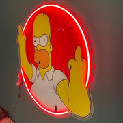 Funny Cartoon Neon Sign: Red Circle LED Light for Man Cave