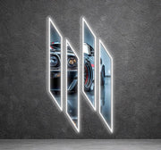Acrylic UV‑Printed LED Car Wall Art with Dimmer