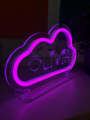 Personalized Kids Night Light: Custom Name LED Lamp with Animal Design