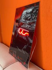 LED Car Wall Art – Modern Acrylic Poster with Neon Light Effect – Custom Sizes