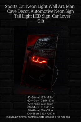Car LED Plexiglass Wall Sign with Dimmer – UV‑Printed Neon Garage Art