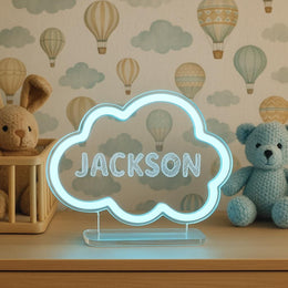 Personalized Kids Night Light: Custom Name LED Lamp with Animal Design