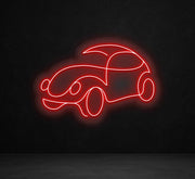 Classic Car Neon Sign: Red LED Wall Decor with Dimmer