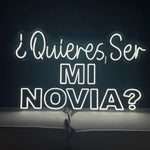 Quieres Ser Mi Novia Neon Sign: Spanish Proposal Decor, Yellow LED