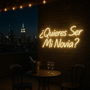 Quieres Ser Mi Novia Neon Sign: Spanish Proposal LED Light