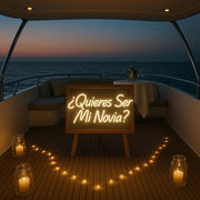 Quieres Ser Mi Novia Neon Sign: Spanish Proposal LED Light