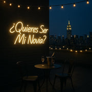 Quieres Ser Mi Novia Neon Sign: Spanish Proposal LED Light