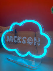 Personalized Kids Night Light: Custom Name LED Lamp with Animal Design