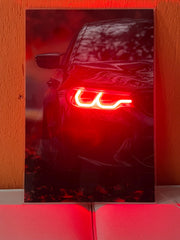 LED Car Wall Art – Modern Acrylic Poster with Neon Light Effect – Custom Sizes