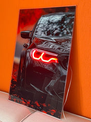 LED Car Wall Art – Modern Acrylic Poster with Neon Light Effect – Custom Sizes